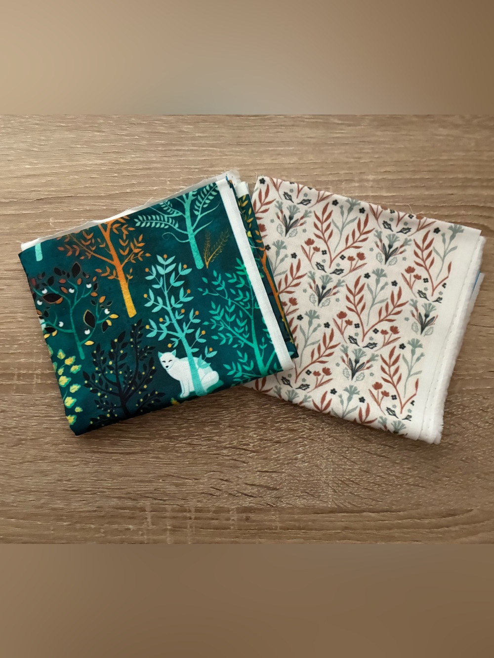 Two Fat Quarters of Spoonflower Fabric - Quilting Cotton with Foxes 🦊